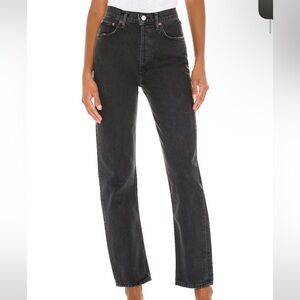 Agolde 90's Pinch Waist Jeans in Black Tea Size 27